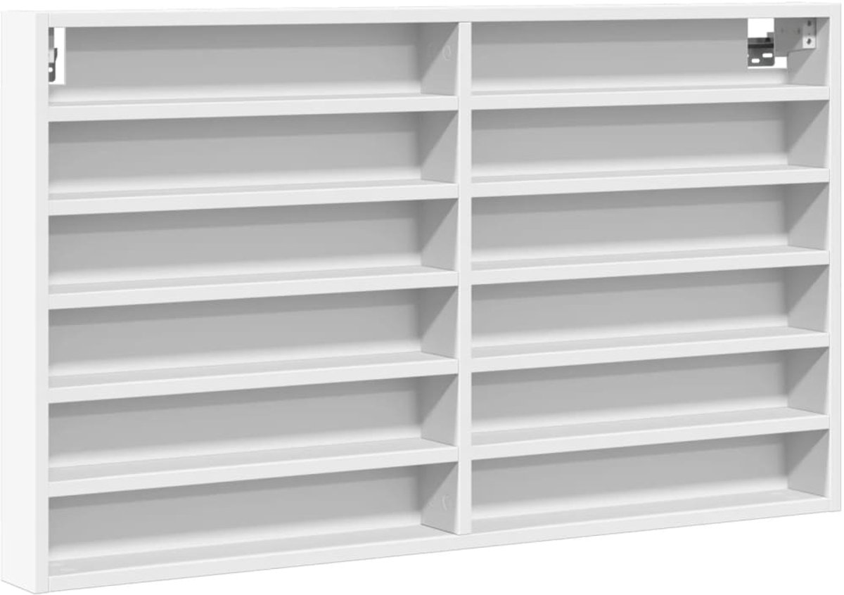 VidaXL Vitrinekast 12 Schappen 100x8 5x58 cm Wit Vitrinekast Displaykast Houten Kast Witte Kast Opbergkast