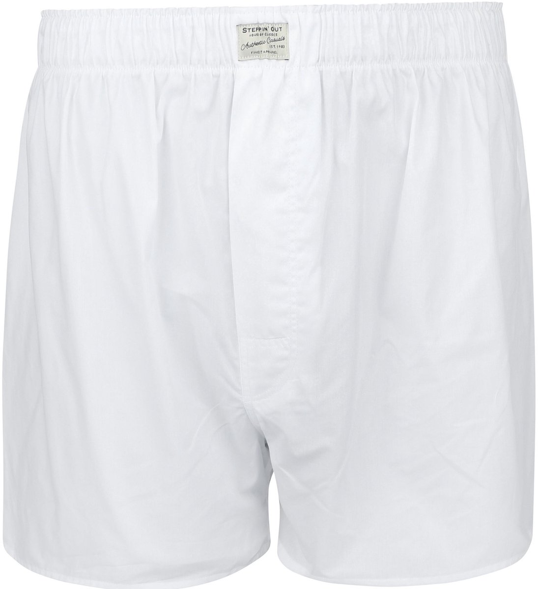 Steppin' Out Boxershort Solid Poplin Wit - Maat M - Heren - Boxershorts