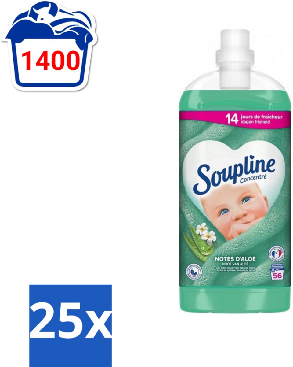 Soupline - Wasverzachter - Aloë Vera - 56 Wasbeurten - 1.3L - Bulkverpakking - 25 stuks