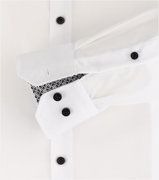 Chemise coupe moderne VENTI - popeline - blanche - Repassage facile - Col : 37