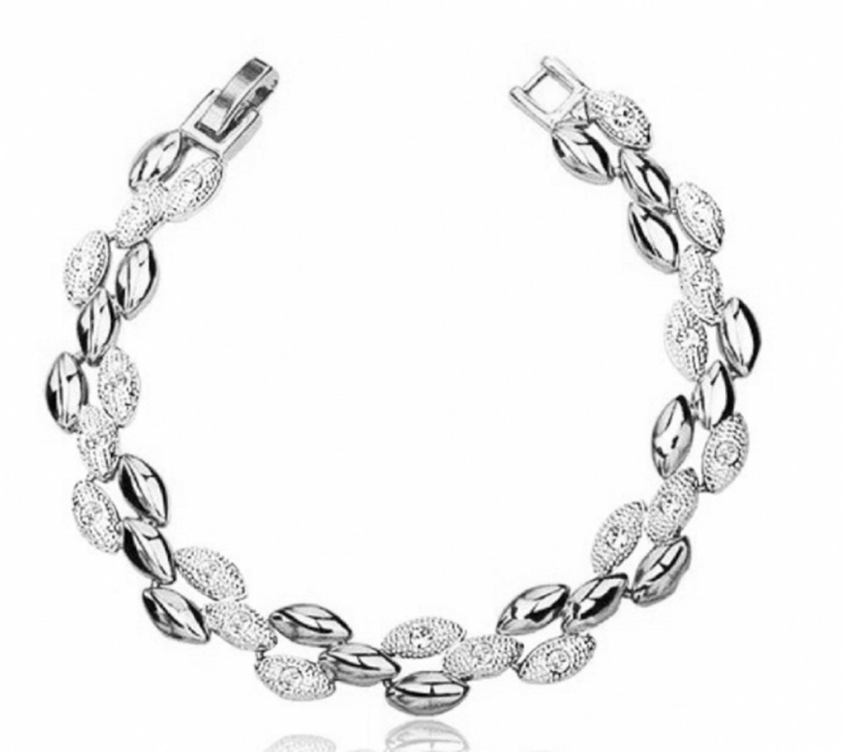 Armband -Zilverkleurig- Zirkonia -steentjes - Charme Bijoux
