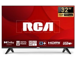 RCA TV 32 Inch LED HD TV | 32 Inch/81 cm | Frameless | Triple Tuner (DVB-T/T2-C-S/S2) | HDMI | CI+ | USB Media Player | Hotelmodus | Dolby Audio | In Eindhoven geassembleerd | RCA NRB32HQ1