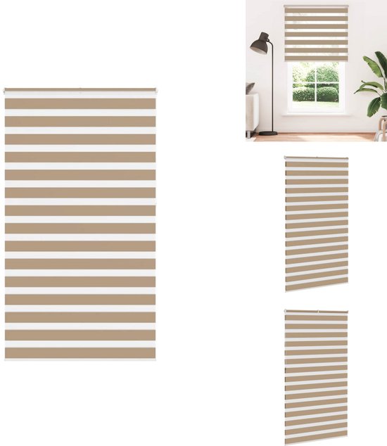 vidaXL - Zebra - Store - 125x230 - cm - largeur du tissu - 120,9 - cm - polyester - marron sable