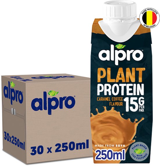 Alpro Sojadrink Protein Caramel 30 x 250ml : Plantaardige Kracht & Rijk aan Eiwitten