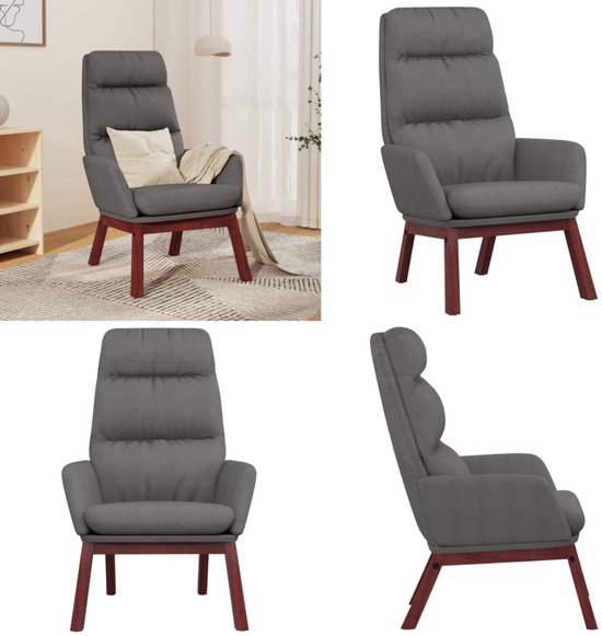 vidaXL Adjustable Massage Chair with Footstool Fabric Dark Gray vidaXL Adjustable Massage Chair with Footstool Fabric Dark Gray