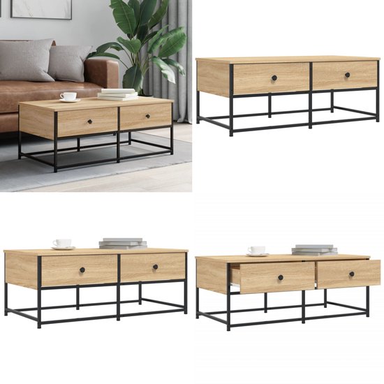 Salontafel 100x50x45 cm bewerkt hout sonoma