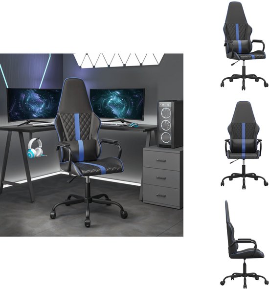 VDD Gaming - Gamestoel - Game Stoel - Gamingstoel - Gamestoel Zwart Gamestoel Blauw Bureaustoel Bureau Stoel Verstelbaar Ergonomisch Max 120 Kg