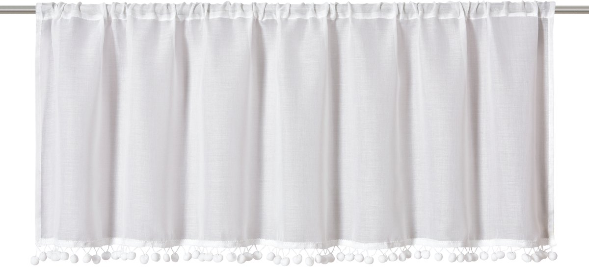 Elbersdrucke Bistro Gordijn Loni 45x140 cm wit semi-transparant Weiß