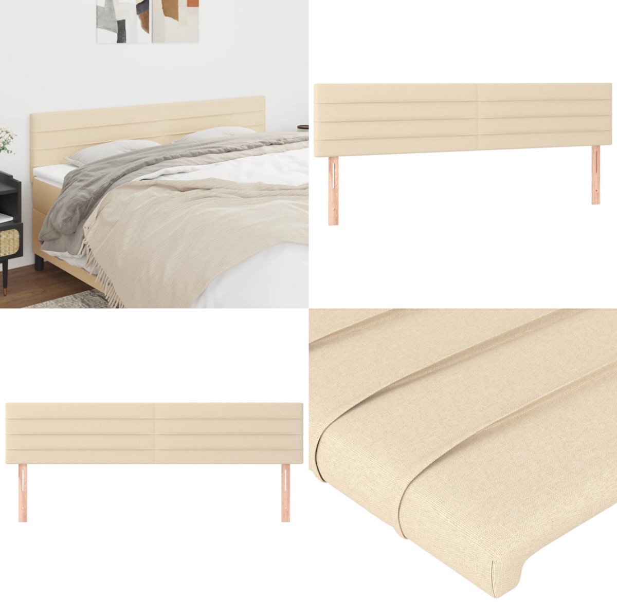 Hoofdbord LED 80x5x78/88 cm stof taupe