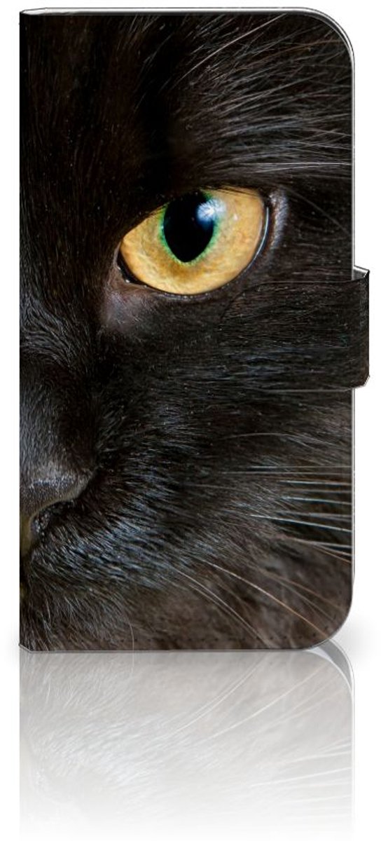 Samsung Galaxy S25 Telefoonhoesje met Pasjes Zwarte Kat