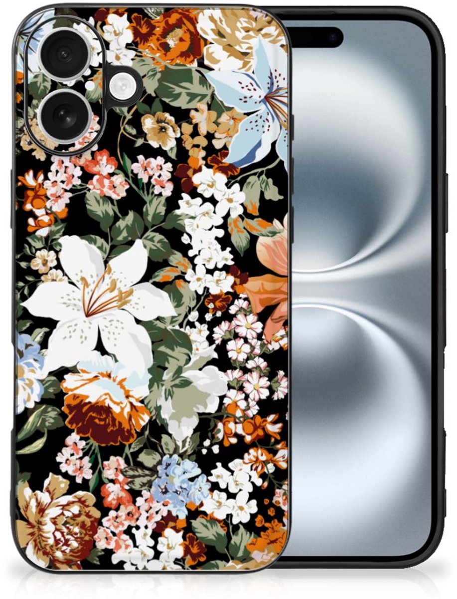Bloemen Hoesje voor iPhone 16 Dark Flowers