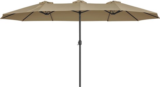 SONGMICS Parasol De Jardin Déporté 270 X 270 Cm, UPF 50 Parasol D Parasol De Terrasse Pivotant A 360 Inclinaison Avec Manivelle Base En Croix Blanc Creme 82477656