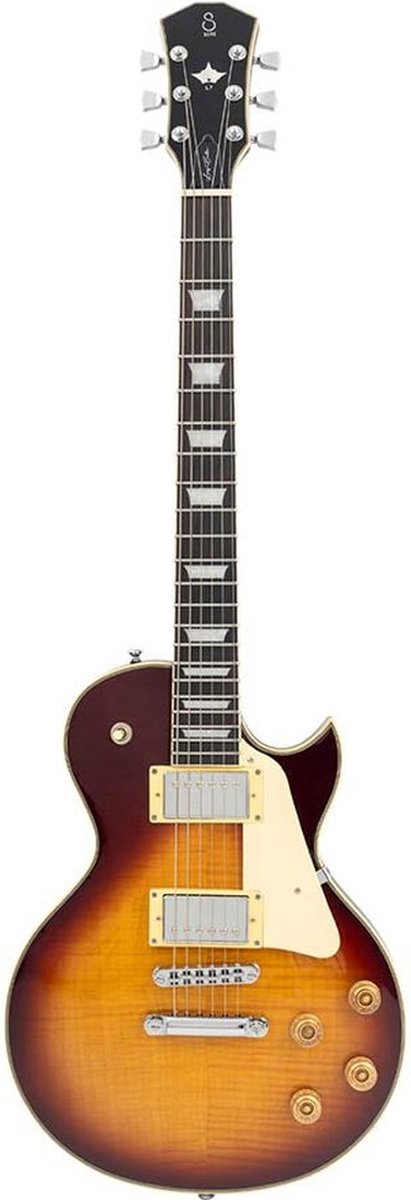 Sire L7N/TS elektrische gitaar – L-Style, mahonie met flamed maple top, Tobacco Sunburst, HH-configuratie, stainless frets, locking tuners