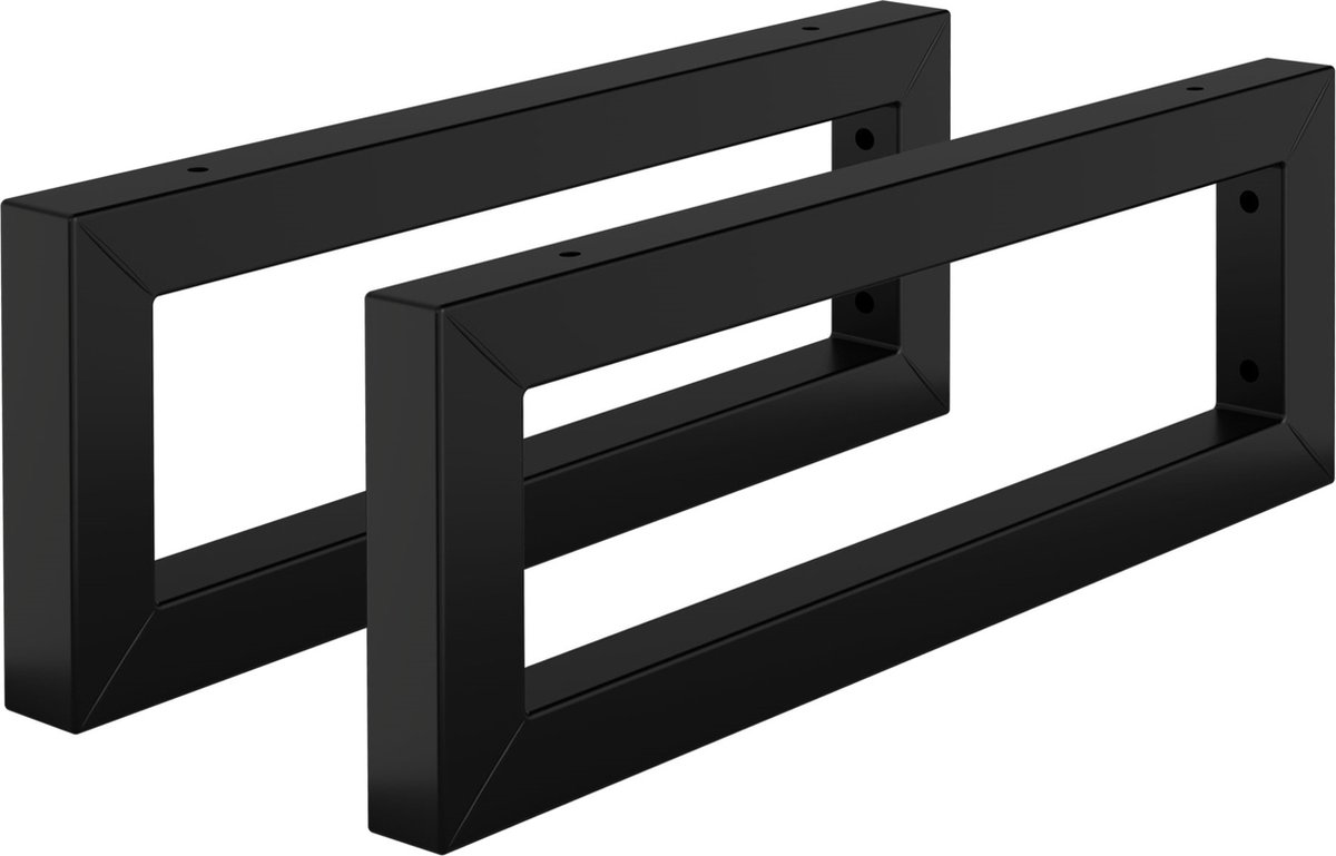 ML-Design Set van 2 Wandbeugels voor Wastafel, 400x150 mm, Zwart, Staal, Design Wastafelbeugel, Muurbeugel Basis voor Wastafelblad, Beugel Ondersteuning Planchethouder Handdoekhouder