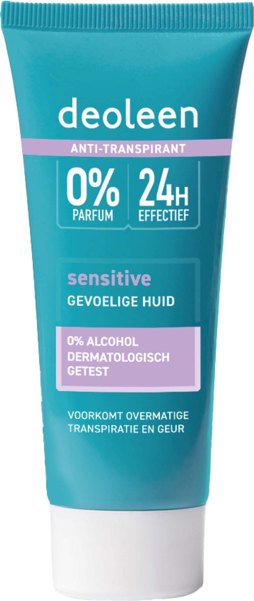Bol.com Deoleen Anti-transpirant - Crème Sensitive - Voorkomt overmatige transpiratie en transpiratiegeur - 24 uur effectief - 0... aanbieding