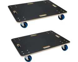Set van 2 meubelwielen 60 x 80 cm gemaakt van multiplex Draagvermogen 800 kg