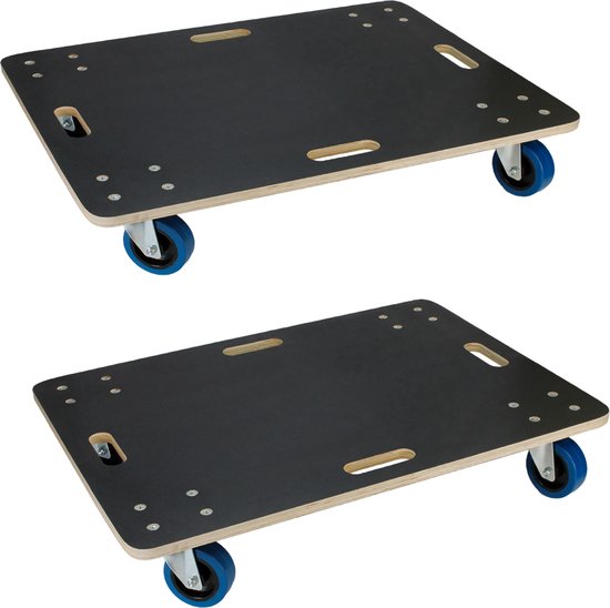 chariot à meubles avec 4 roues pivotantes, 60 x 80 cm, capacité de charge jusqu'à 800 kg, en contreplaqué fraisé CNC