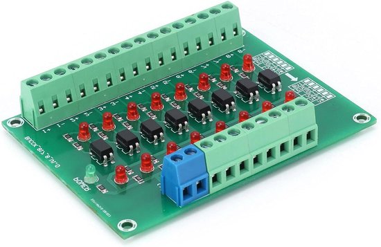 8-Kanaals Optocoupler Isolatiemodule 24V Naar 5V – PLC Signaalomzetter, Gemeenschappelijke Anode/Kathode & Differentiële Ingang