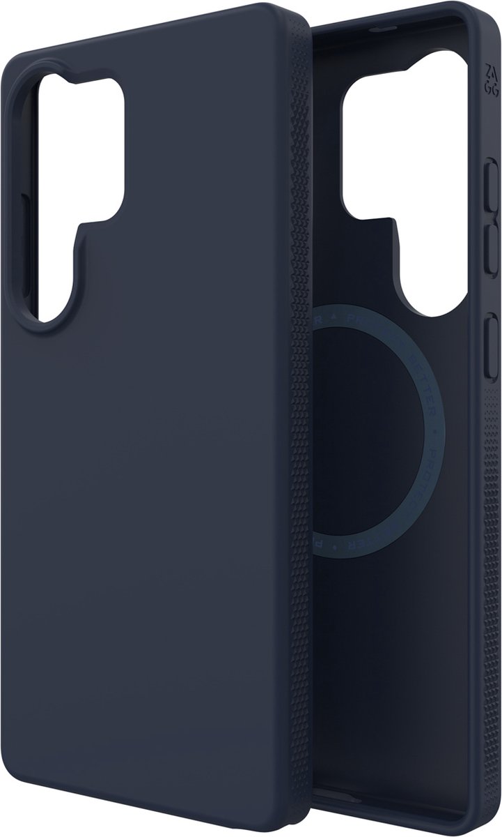 ZAGG Milan Snap Hoesje Geschikt voor Samsung Galaxy S25 Ultra - Back Cover Compatibel met MagSafe / Qi2 - Gerecycled Materiaal - Grafeen - Blauw