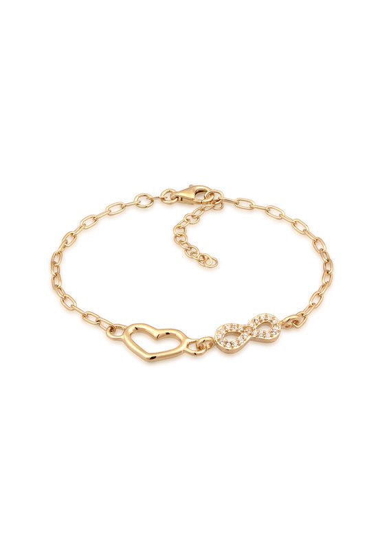 Bracelet Femme Elli Bracelet Femme Chaîne de maillons Verres Xilion Cut Wit Argent Sterling 925 Saint Valentin 16 cm