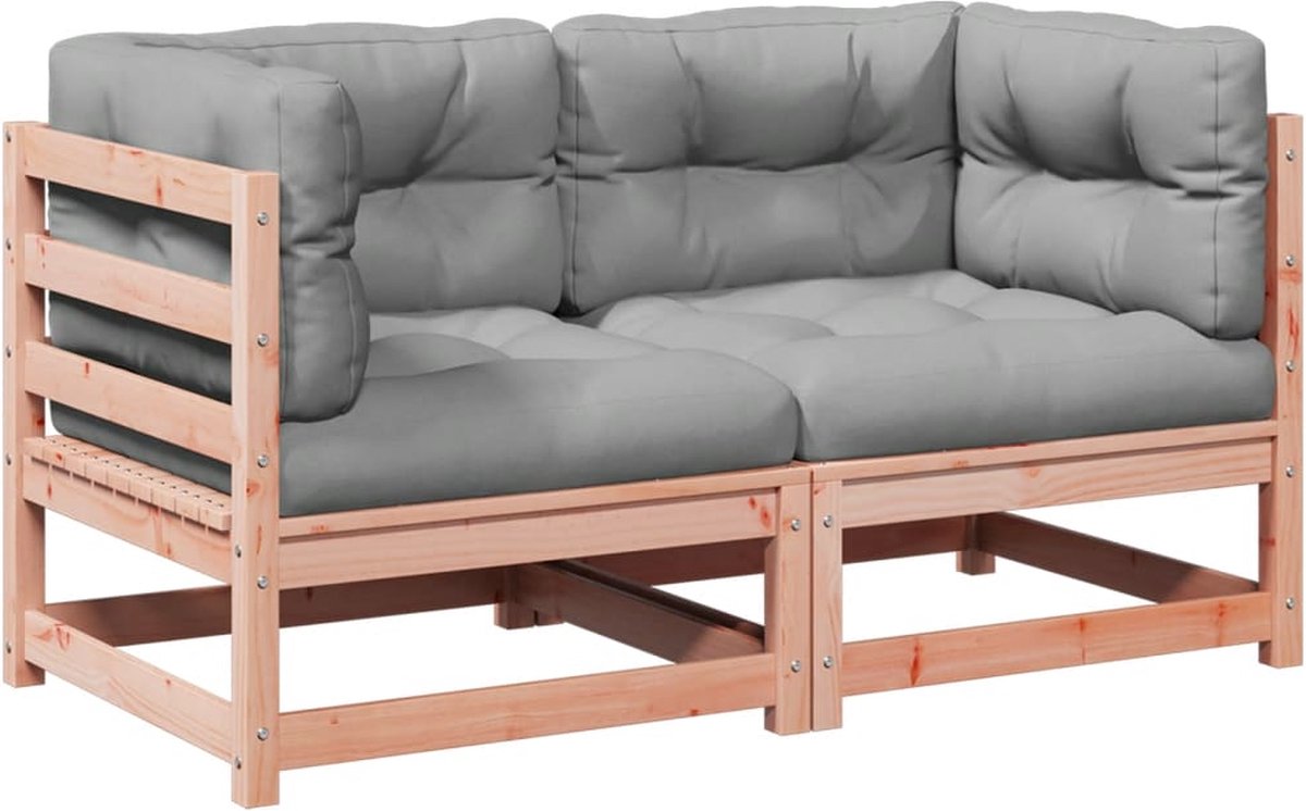 The Living Store 2-delige Loungeset met kussens massief douglas vurenhout - Loungeset - Tuinset - Hoekbank - Hout Meubel - Douglas Hout