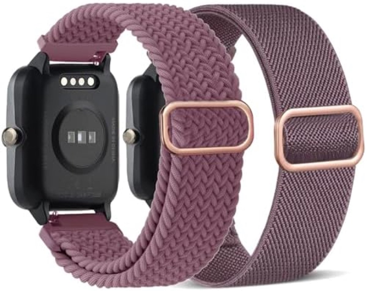 Gevlochten rekbare nylon horlogebanden compatibel met Veryfitpro ID205L, 19 mm lus elastische stoffen bandjes voor Willful YAMAY SW020 SW021 SW023 SW025 ID205L ID205S ID205U, Fitpolo ID205L