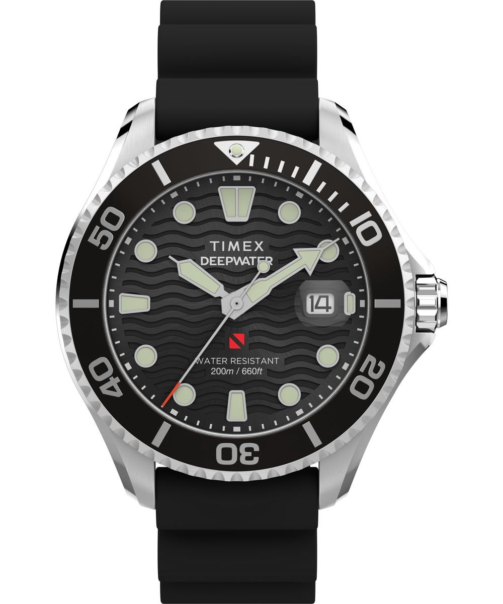 Timex Deep Water Meridian TW2W81600 Horloge - Rubber - Zwart - Ø 44 mm
