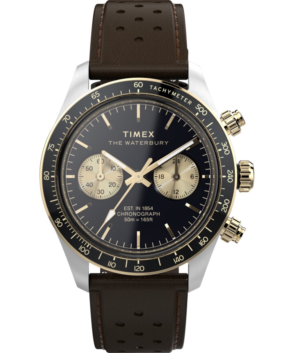 Timex Waterbury Heritage TW2Y24100 Horloge - Leer - Bruin - Ø 39 mm