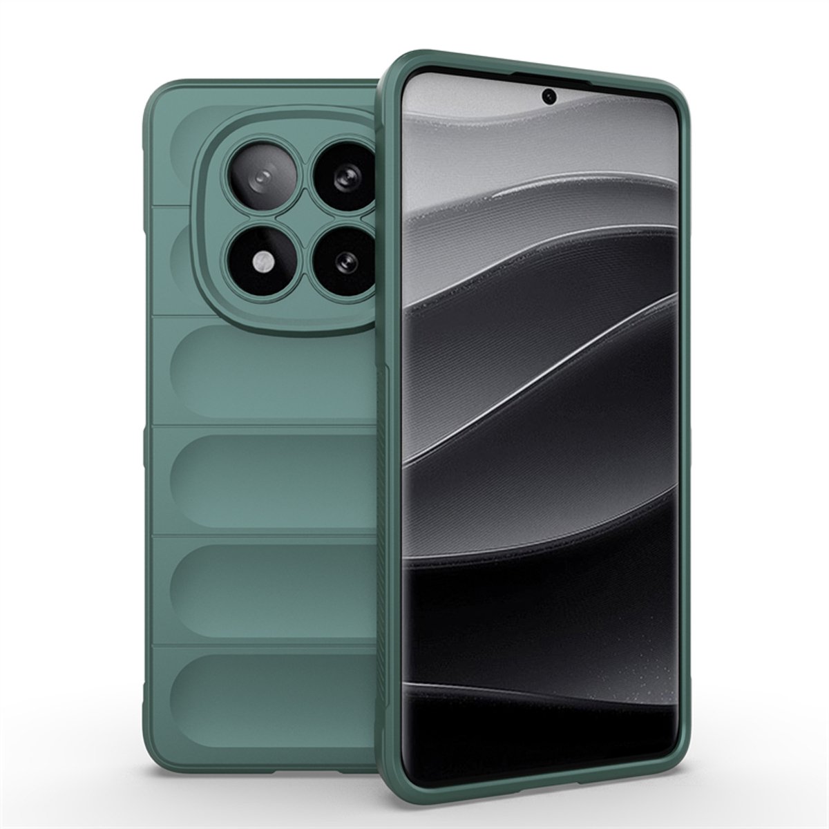 MobyDefend Hoesje - Geschikt voor Xiaomi Redmi Note 14 Pro Plus - TPU Gripcase - Groen