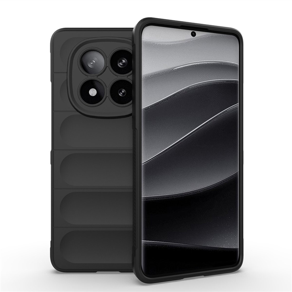 MobyDefend Hoesje - Geschikt voor Xiaomi Redmi Note 14 Pro Plus - TPU Gripcase - Zwart