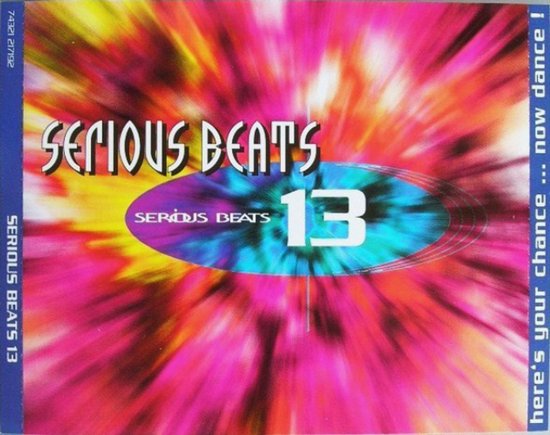 Albumcover met de titel "Serious Beats 13" op een knallende roze en gele achtergrond.