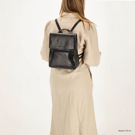 Micmacbags Next Navajo Backpack - Sac à dos - Cuir Premium - Zwart - 100% Cuir