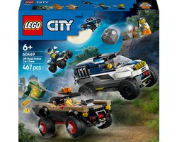 foto van LEGO® City Offroad Politieachtervolging Voertuigset, Cadeau voor Kinderen Vanaf 6 Jaar met Terreinwagen, Quad, Drone, Pick-Uptruck, Minifiguren van Politieagenten en Boeven 60449