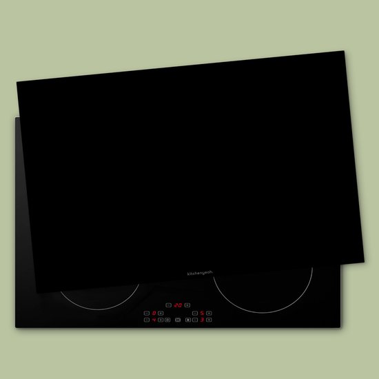 KitchenYeah® Protection plaque induction 80x52 cm - Noir - Protege plaque de cuisson - Couvre plaque induction - Protecteur d'induction - Cuisine