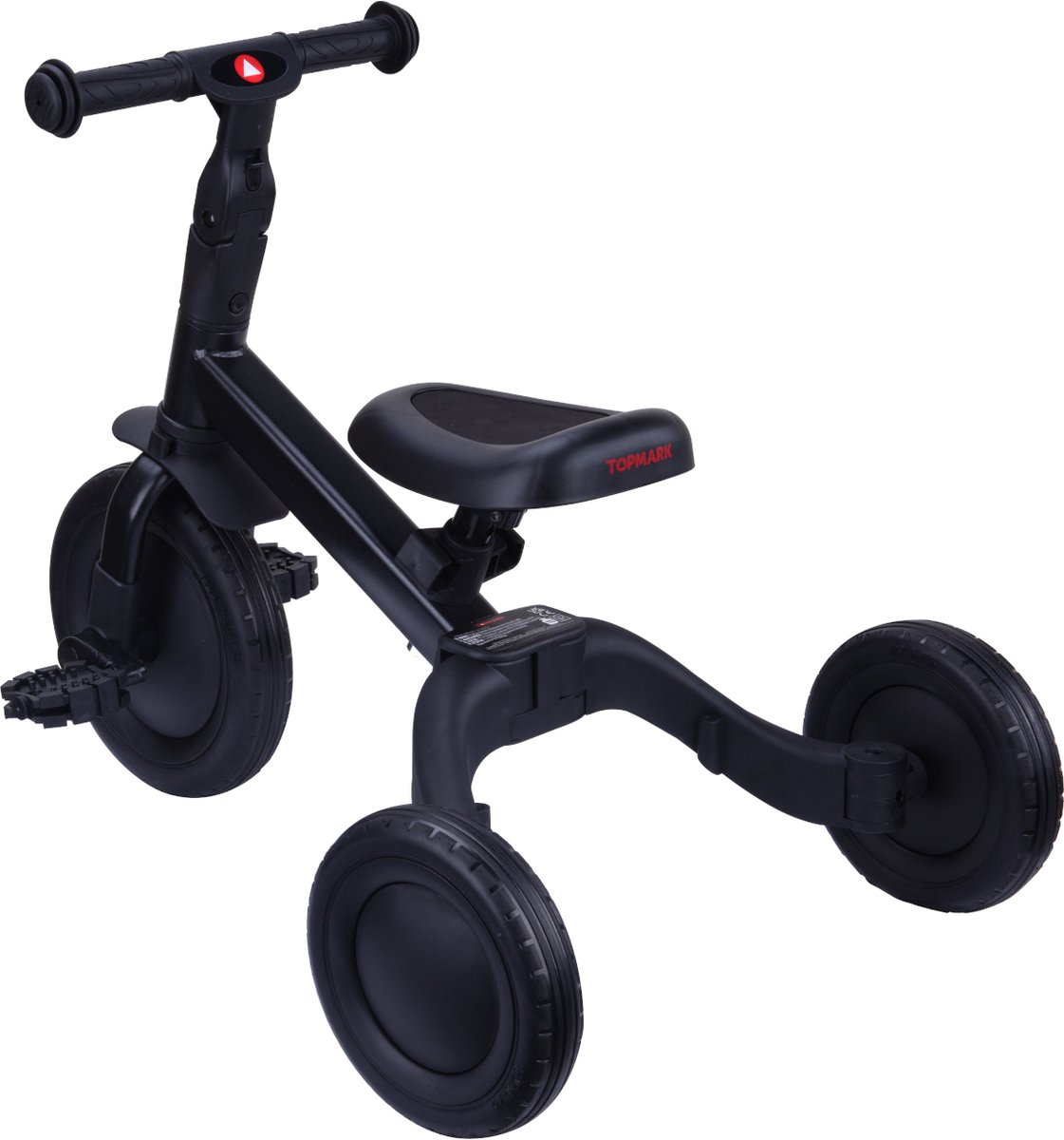 Topmark 4 in1 Driewieler - Loopfiets - Balance Bike - Kaya - Zwart -2025 — afbeelding 5