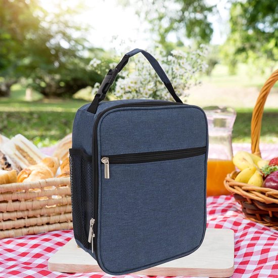 Geïsoleerde lunchtas van 6 liter - Oxford-stof - marineblauw - strandtas . — afbeelding 5