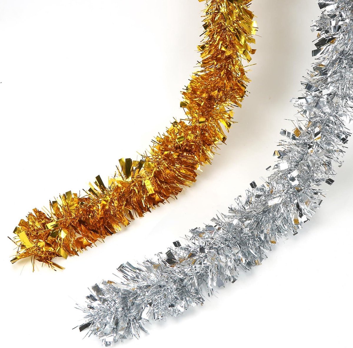 Gouden en Zilveren Lametta Kerstguirlande van 8 meter voor Binnen en Buiten – foto 6