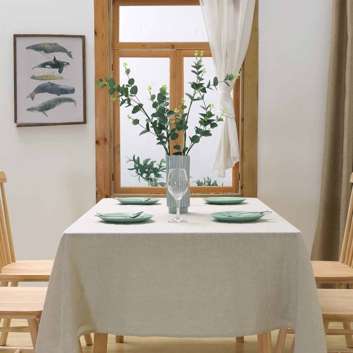 La'Moussawi ® Tijdloos Rechthoekig Tafelkleed van Hoogwaardig Linnen voor Elegante Tafeldecoratie