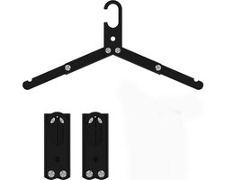 3 stuks Draagbare opvouwbare kledinghangers - Opvouwbare kledinghangers - kleerhangers - hoogwaardige aluminiumlegering - voor reizen/cruises /kamperen - zwart