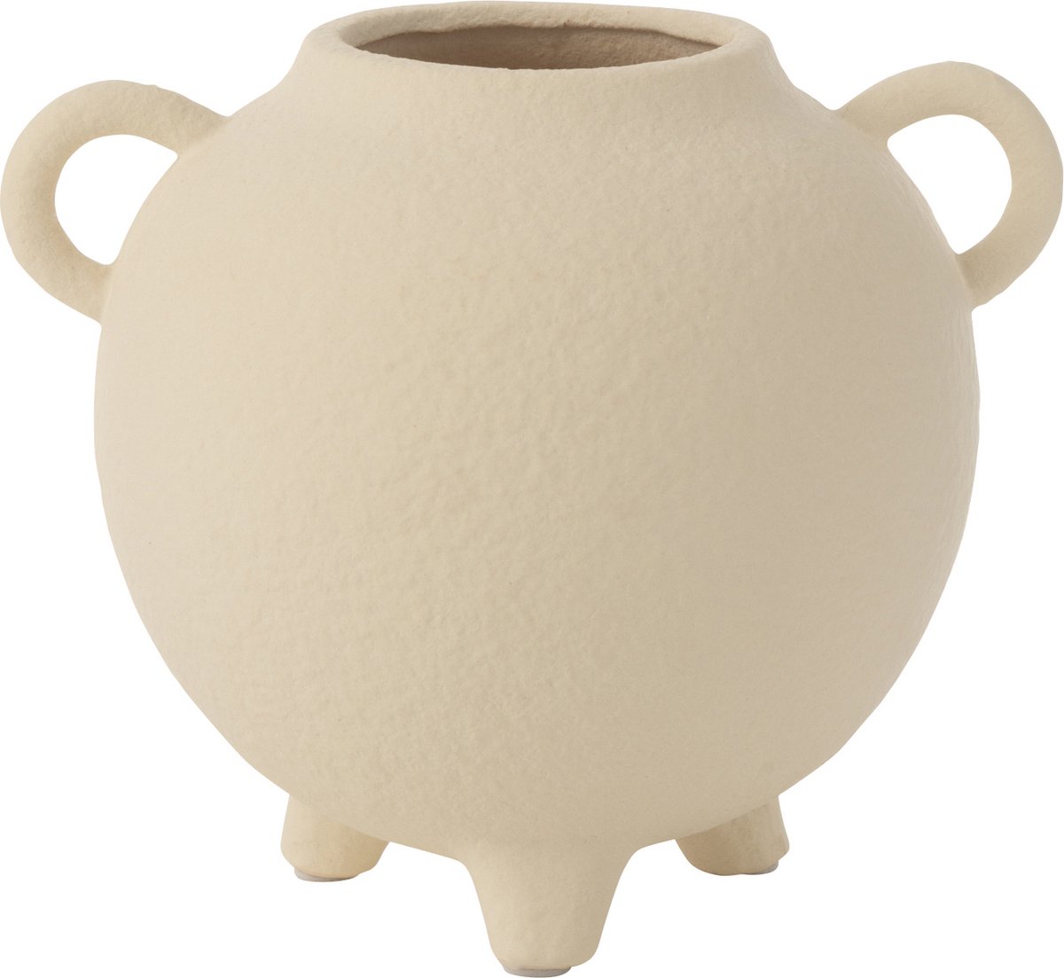 J-Line vaas Kruik Rond - keramiek - beige - Ø 16.5 cm
