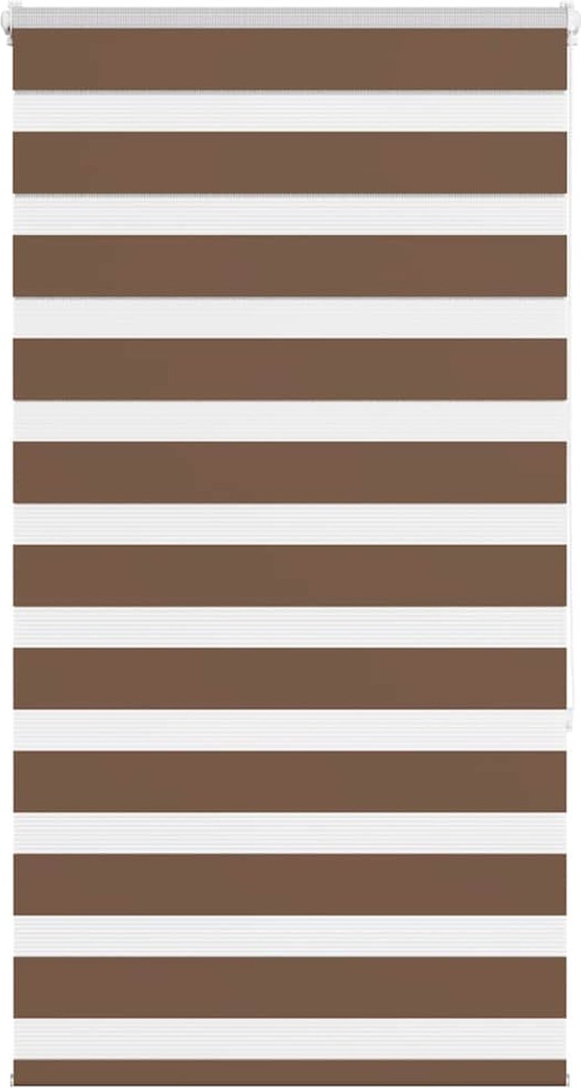 vidaXL - Zebra - rolgordijn - 70x150 - cm - stofbreedte - 65,9 - cm - polyester - bruin