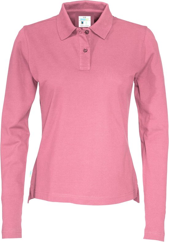 Cottover POLO PIQUE MANCHES LONGUES FEMME - CERTIFIÉ GOTS 141017 - Rose - M