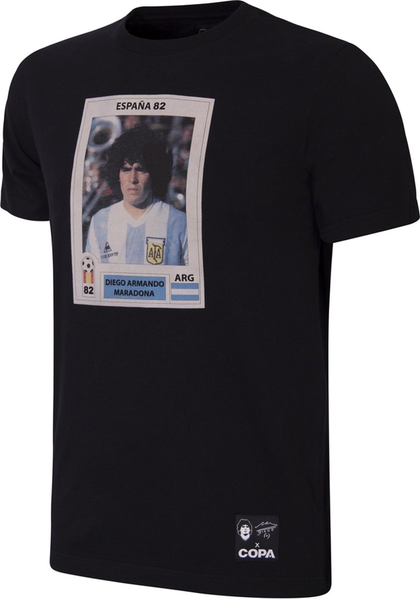 COPA - Maradona Argentinië Football Sticker T-Shirt - Heren - Zwart - S