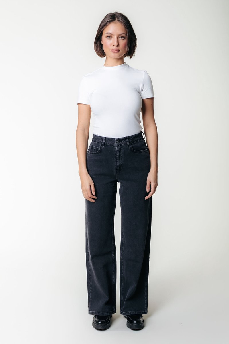 Colourful Rebel Gaias High Rise Wide Leg Denim Pants- S