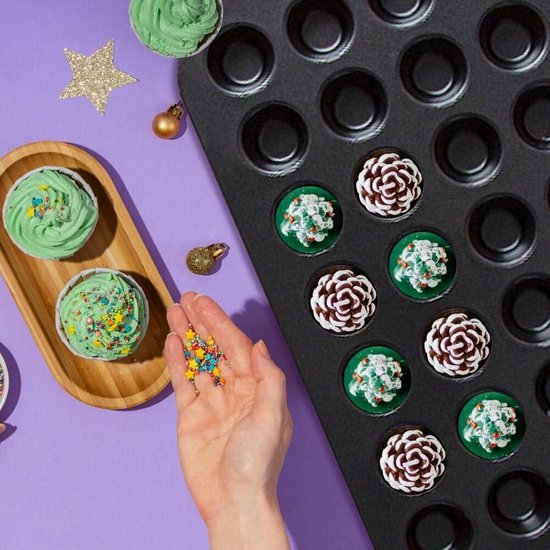 SEUNMUK 2 stuks 12 kopjes muffinblik, koolstofstaal muffinbakplaat SEUNMUK 2 stuks 12 kopjes muffinblik, koolstofstaal muffinbakplaat