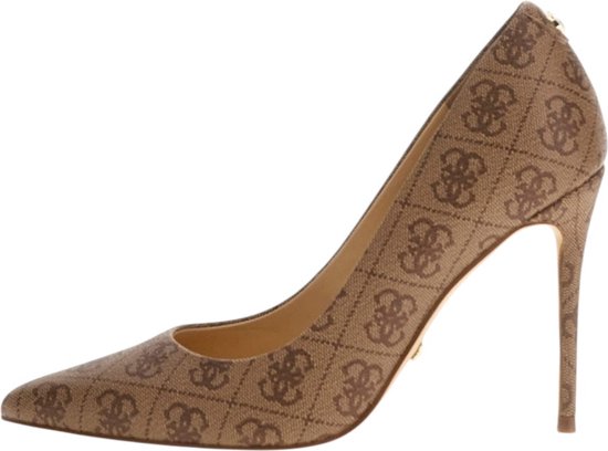 Escarpins Guess Beige Avec Logo - Talons Hauts (>7cm) - Taille 37.5 - Toile - Neuf Avec Boîte