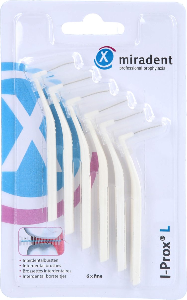 Miradent Interdentale Ragers I-Prox L 0,6 mm Wit - 6 stuks