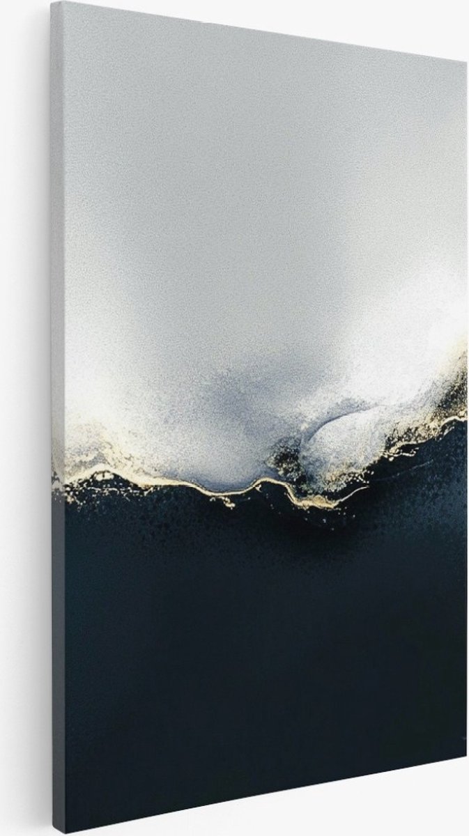 Saammp Canvas Schilderij - goud minimalistisch - Abstract kunstwerk - 30x45 - Foto op canvas - Wanddecoratie - Muurdecoratie Woonkamer - Slaapkamer decoratie - Canvas Print Multicolor