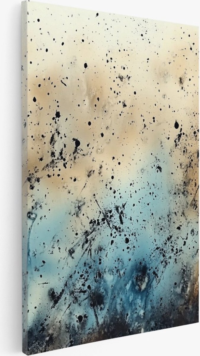 Saammp Canvas Schilderij - dynamische spikkels - Abstract - 30x45 - Foto op canvas - Wanddecoratie - Muurdecoratie Woonkamer - Slaapkamer decoratie - Canvas Print Multicolor