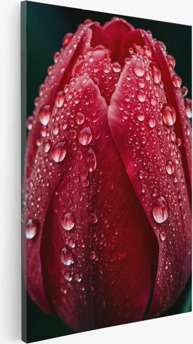 Saammp Canvas Schilderij - Grote Tulp - Natuur - Bloemen - 40x50 - Foto op canvas - Wanddecoratie - Muurdecoratie Woonkamer - Kantoor Decoratie Multicolor